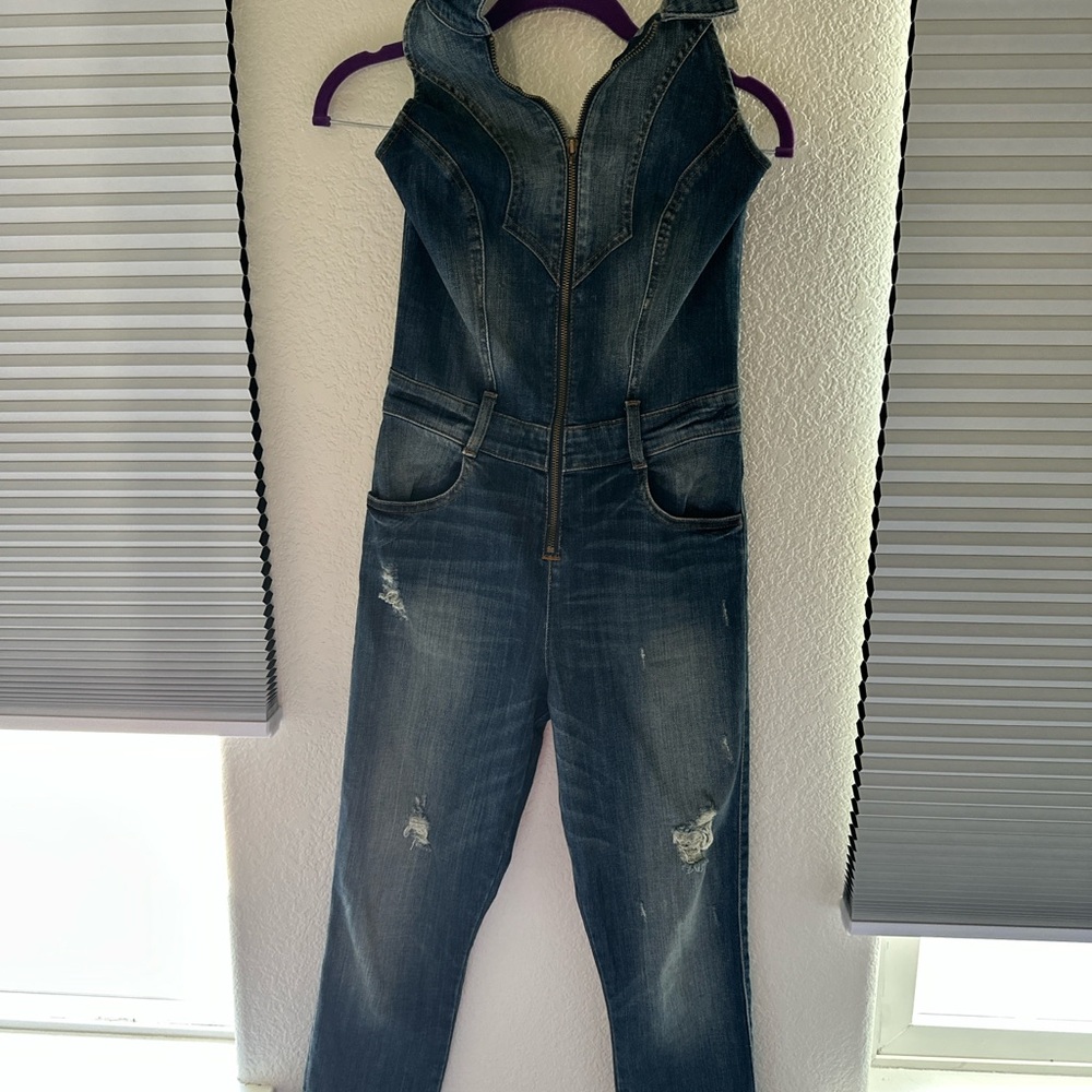 Guess Denim Jumpsuit with Zipper